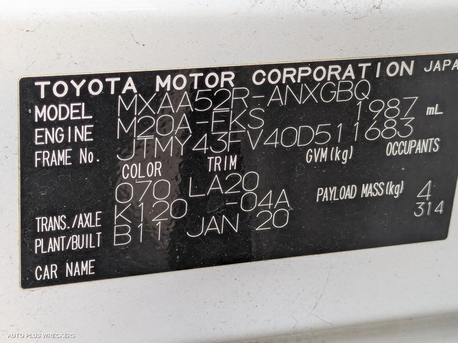 2020 Toyota Rav4 Catalytic Converter