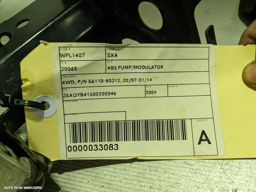 2009 Suzuki Sx4 Abs Pump Modulator