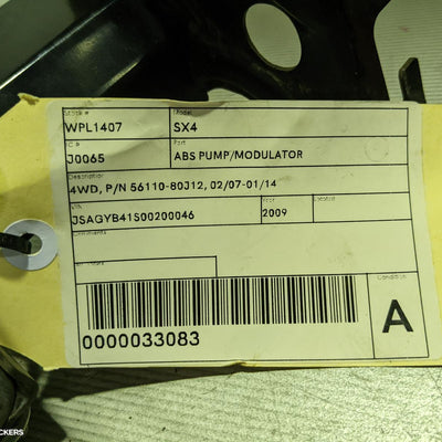 2007-2014 Suzuki Sx4 Abs Pump Modulator