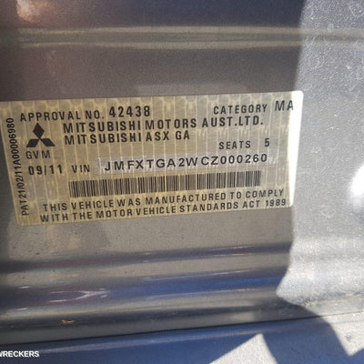 2011 MITSUBISHI ASX PWR DR WIND SWITCH