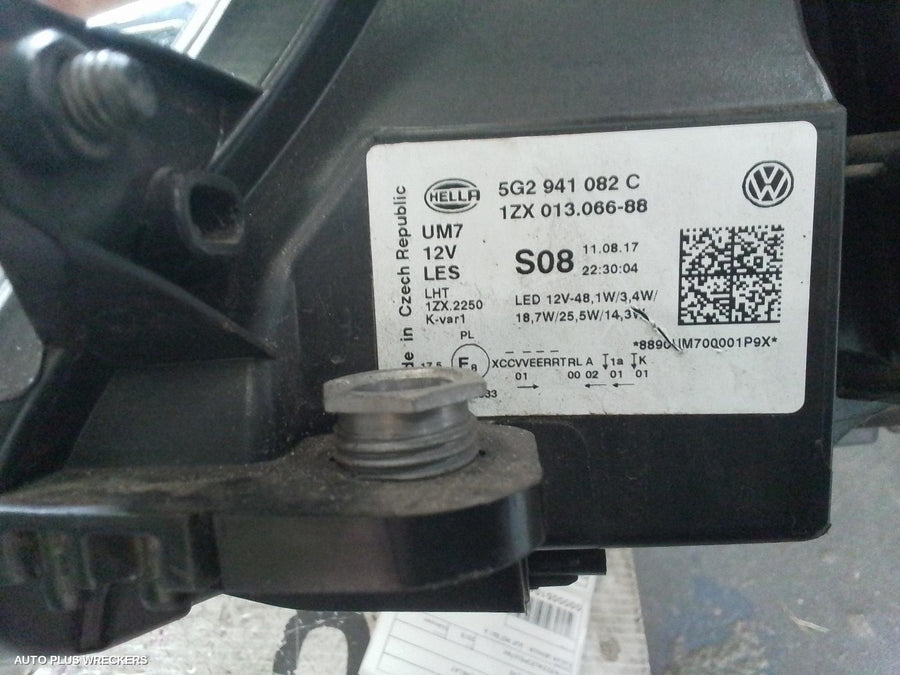 2017-2020 Volkswagen Golf Right Headlamp