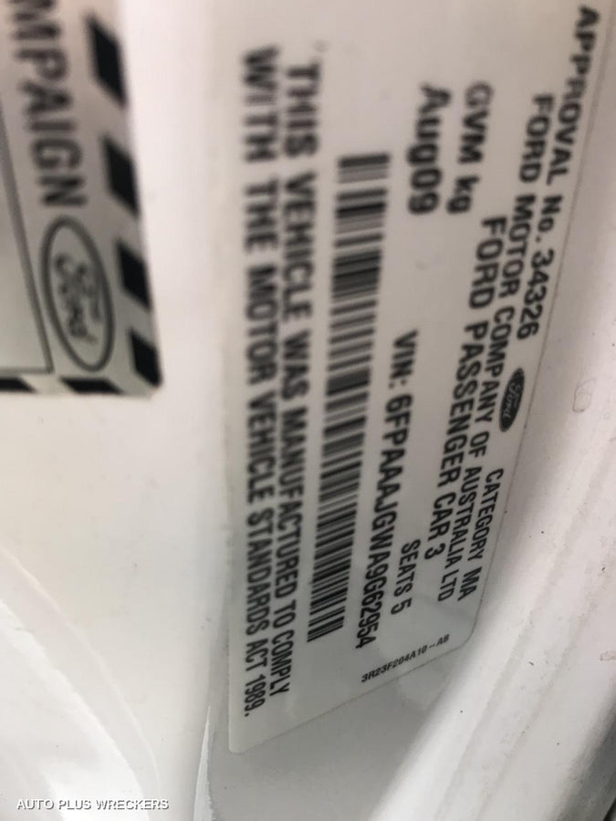 2009 Ford Falcon Right Rear Door Sliding