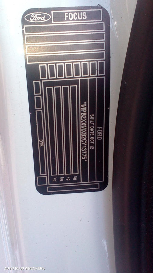 2012 Ford Focus Left Rear Door Window