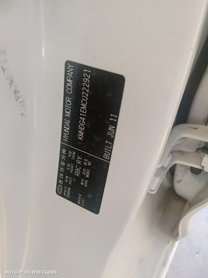 2011 Hyundai Elantra Right Front Window Reg Motor