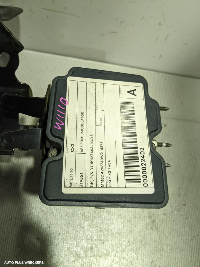2018 Mazda Cx3 Abs Pump Modulator