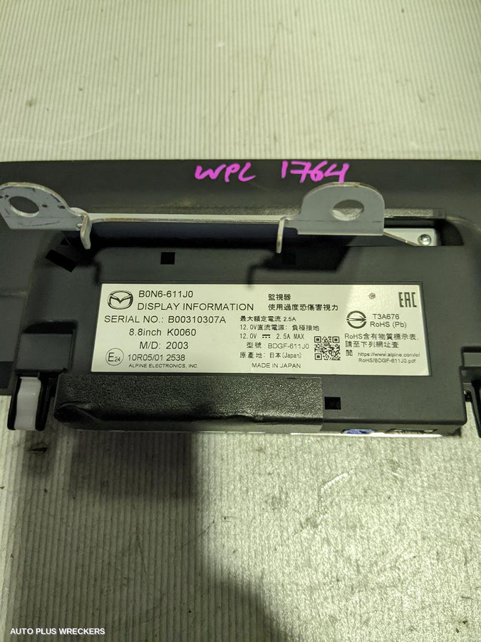 2020 Mazda 3 Radio Cd Dvd Sat Tv