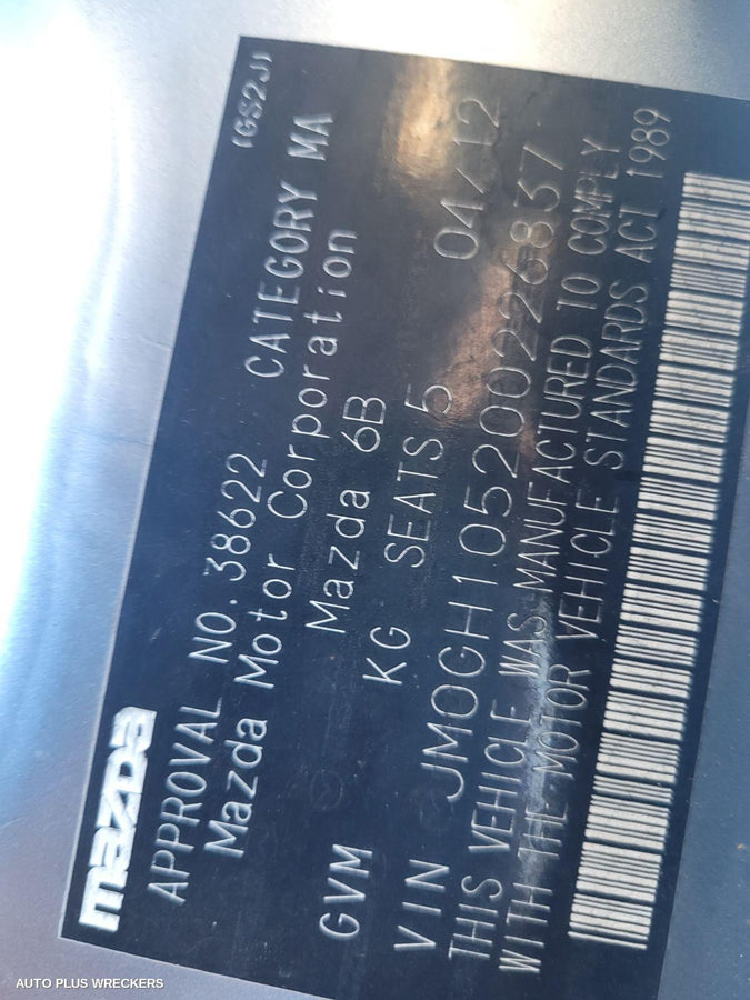 2012 Mazda 6 Right Door Mirror