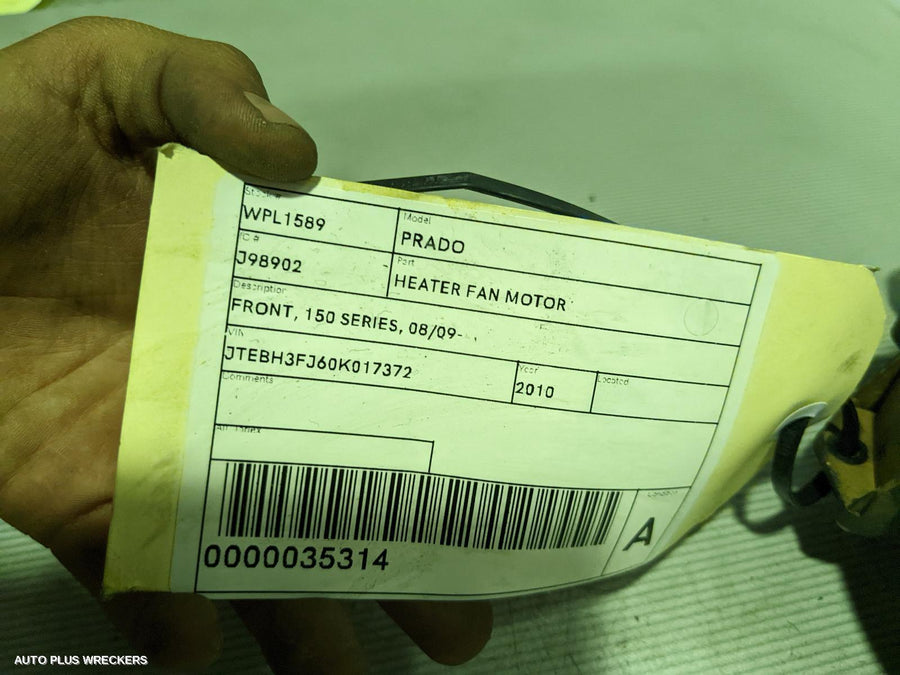 2010 Toyota Prado Heater Fan Motor