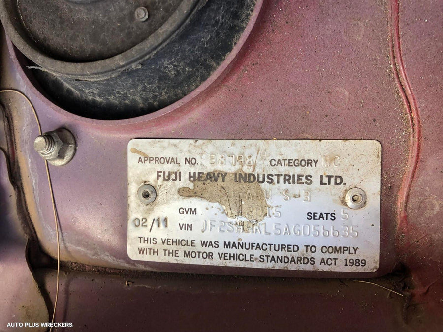 2011 Subaru Forester Pwr Dr Wind Switch