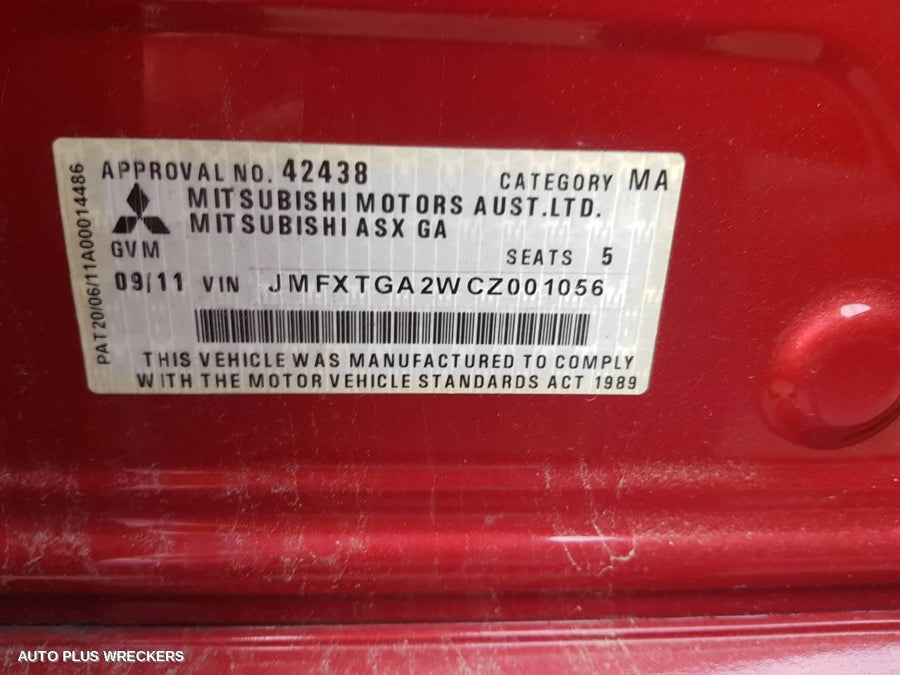 2011 Mitsubishi Asx Left Rear Door Window