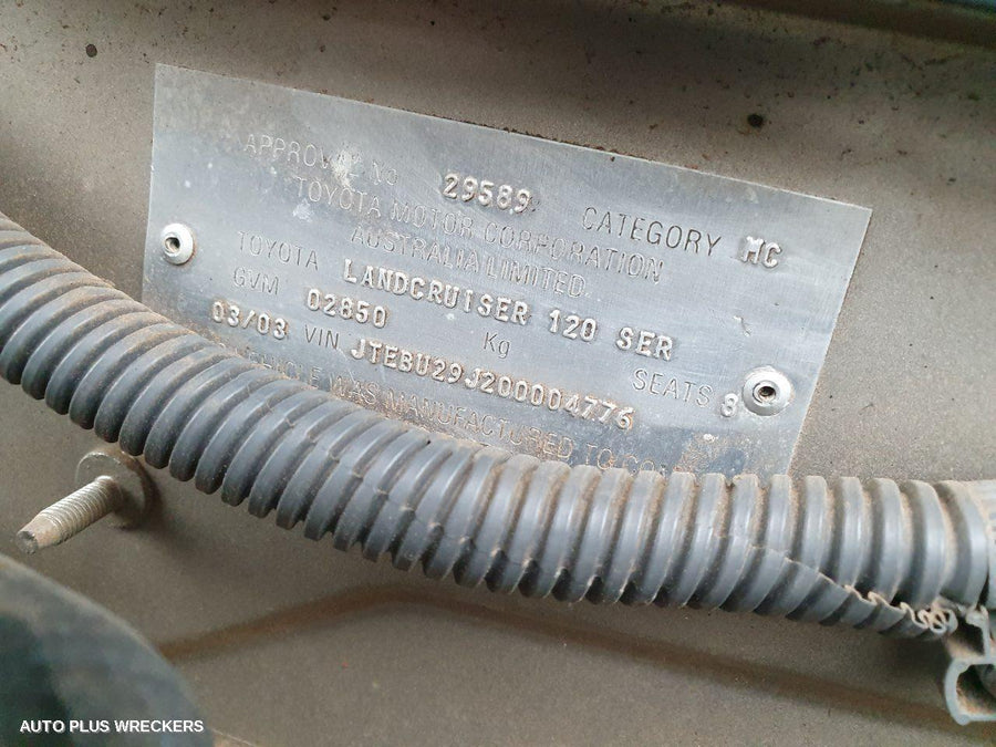 2003 Toyota Prado Right Rear Door Sliding