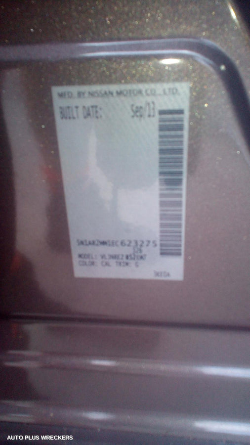 2013 Nissan Pathfinder Pwr Dr Wind Switch