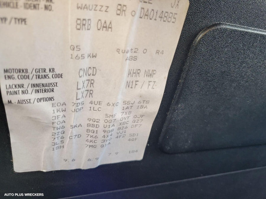 2013 Audi Q5 F Bar Reinforc Brack