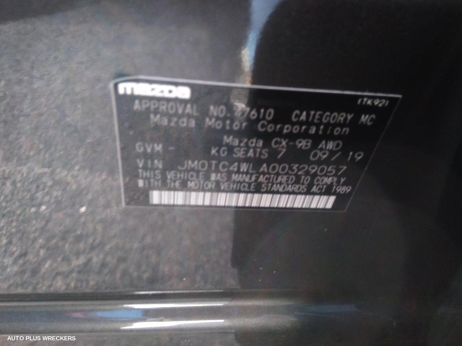 2019 Mazda Cx9 Sunvisor