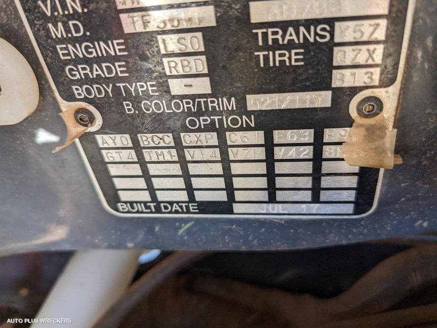 2017 Isuzu Dmax Left Front Window Reg Motor