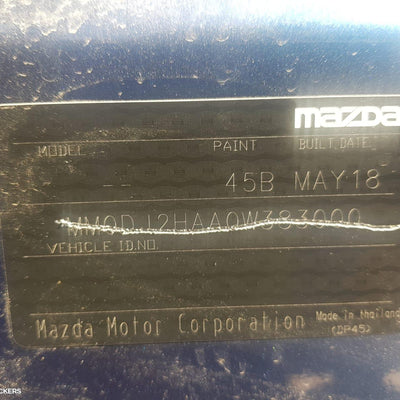 2018 MAZDA 2 LEFT REAR DOOR SLIDING