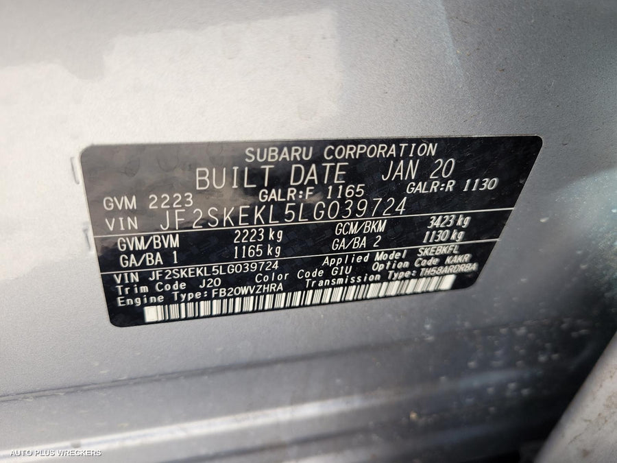 2020 Subaru Forester Engine