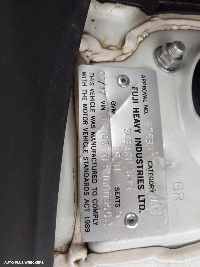 2017 Subaru Impreza Trans Gearbox