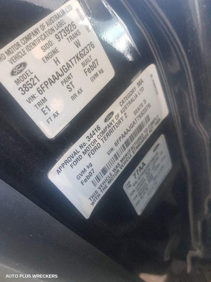 2007 Ford Territory Left Headlamp