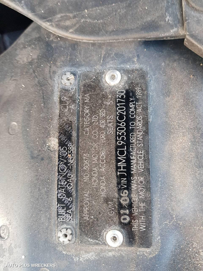 2006 Honda Accord Left Rear Wnd Reg Motor