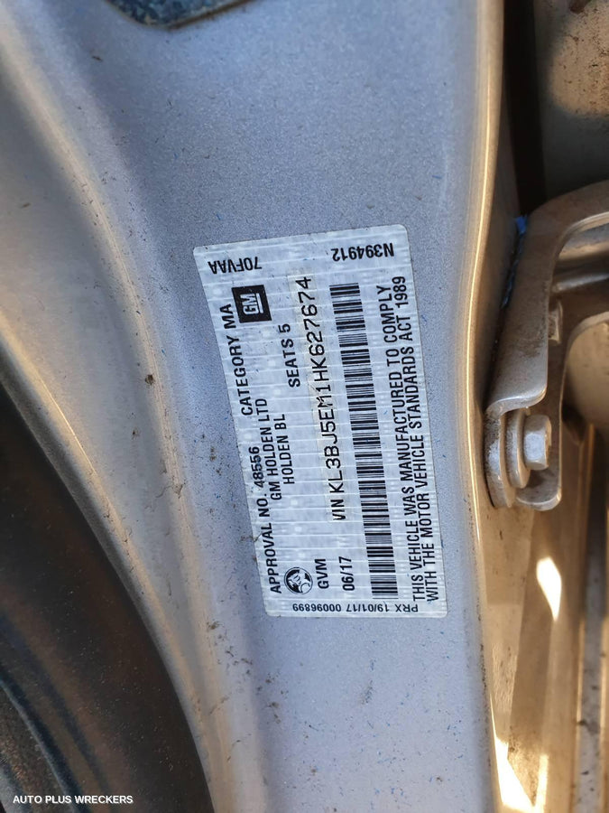 2017 Holden Astra Right Rear Door Window