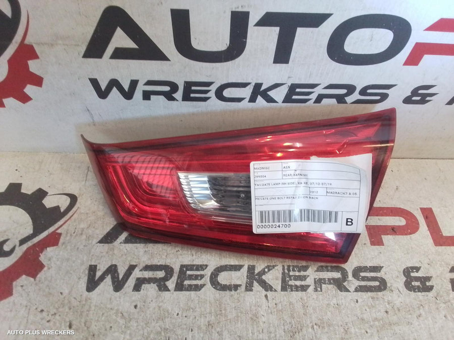 2012 Mitsubishi Asx Rear Garnish