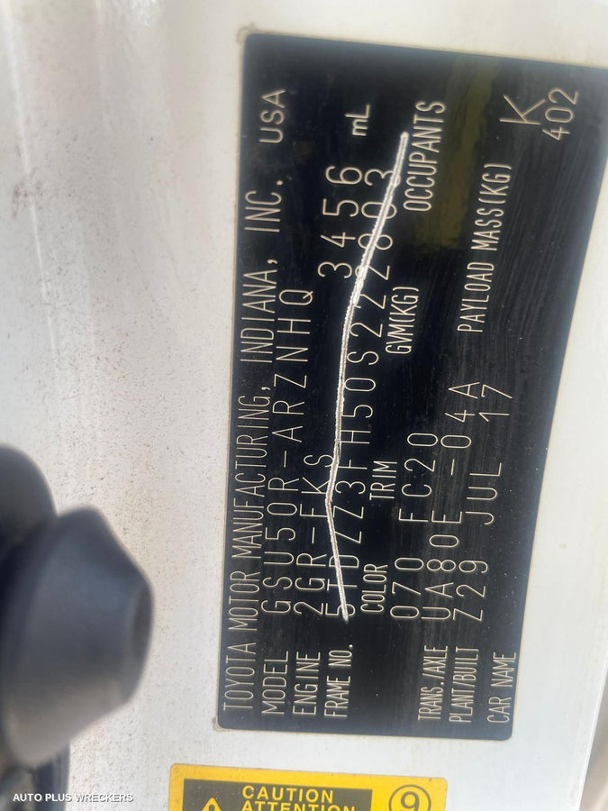 2017 Toyota Kluger Headrest