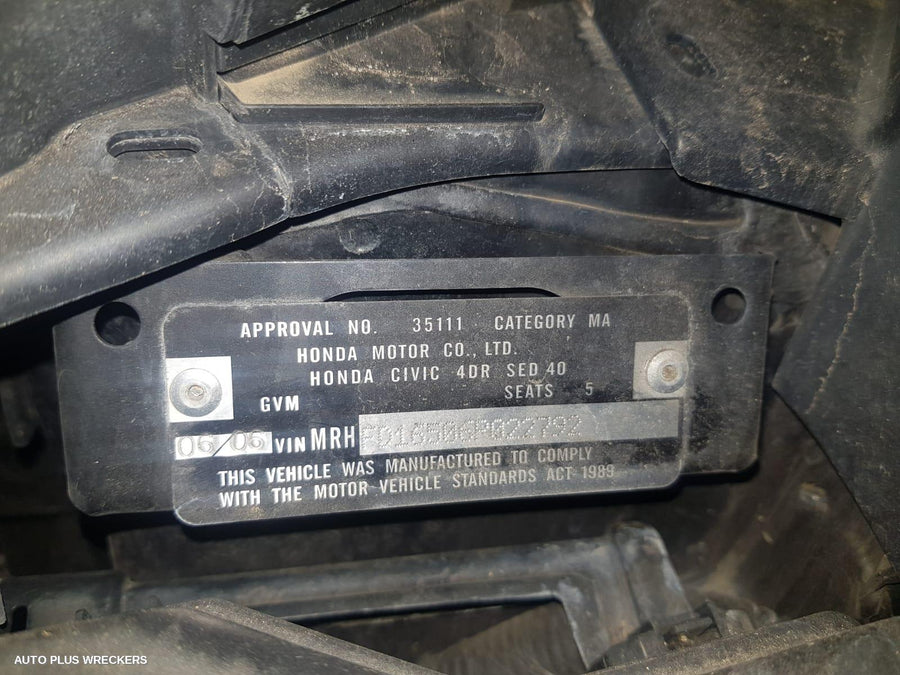 2006 Honda Civic Right Headlamp