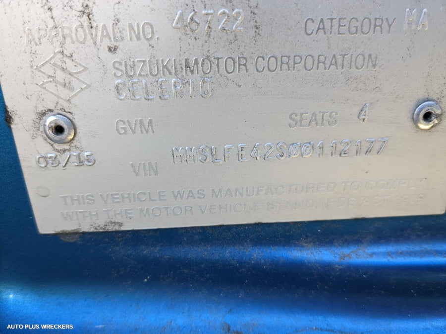 2015 Suzuki Celerio Left Rear Door Window