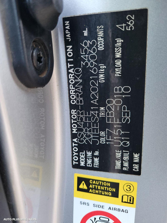 2010 Toyota Kluger Radio Cd Dvd Sat Tv