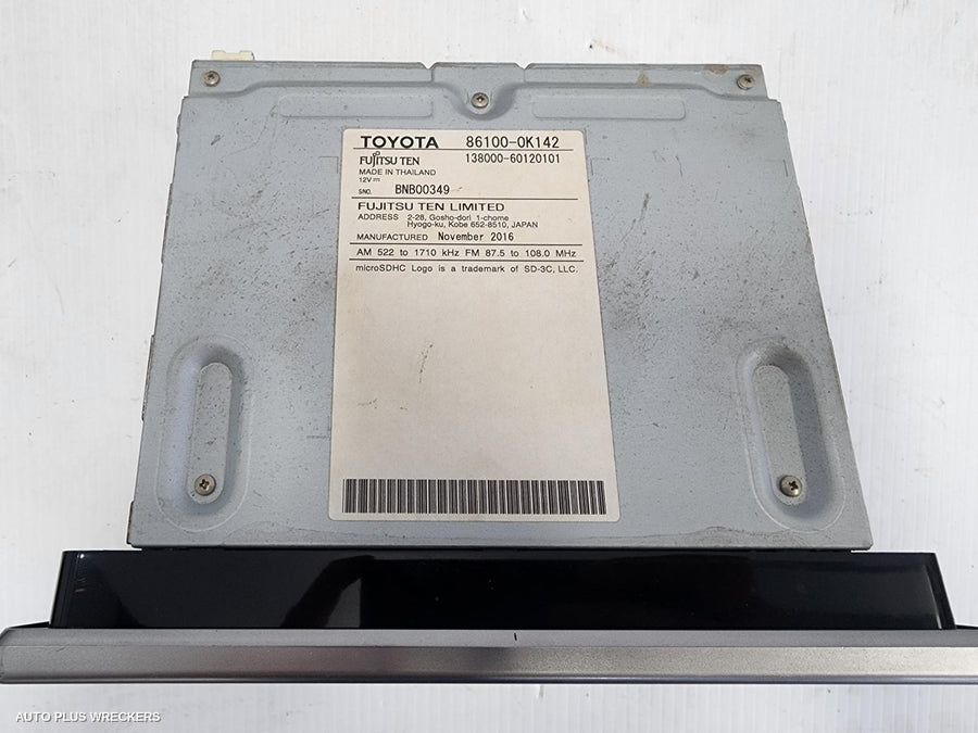 2019 Toyota Hilux Radio Cd Dvd Sat Tv