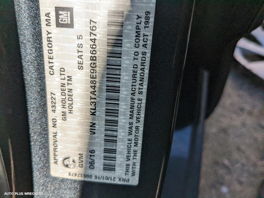 2017 Holden Barina Left Taillight