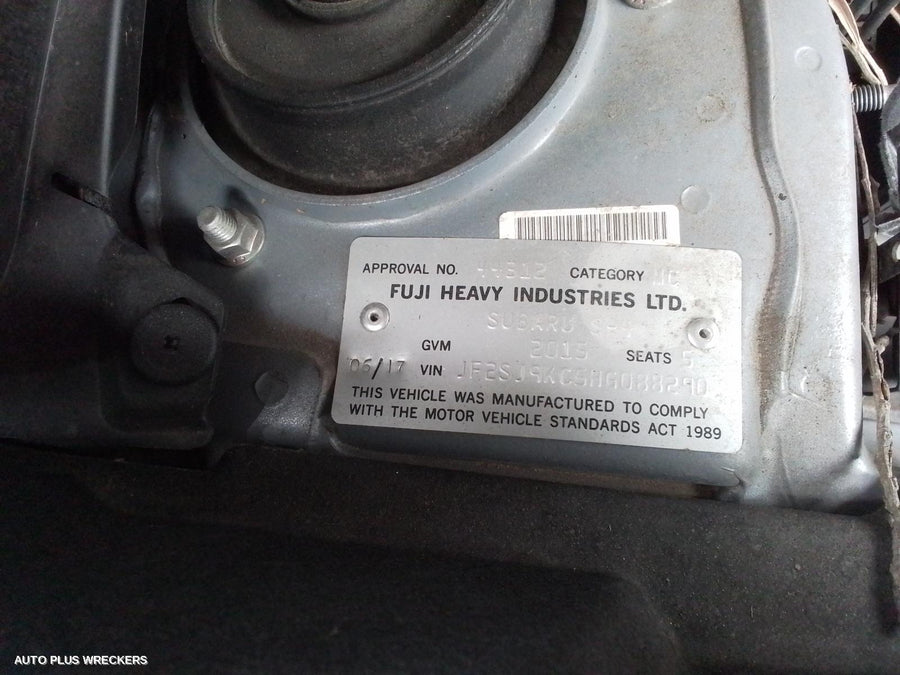 2017 SUBARU FORESTER DIFFERENTIAL CENTRE