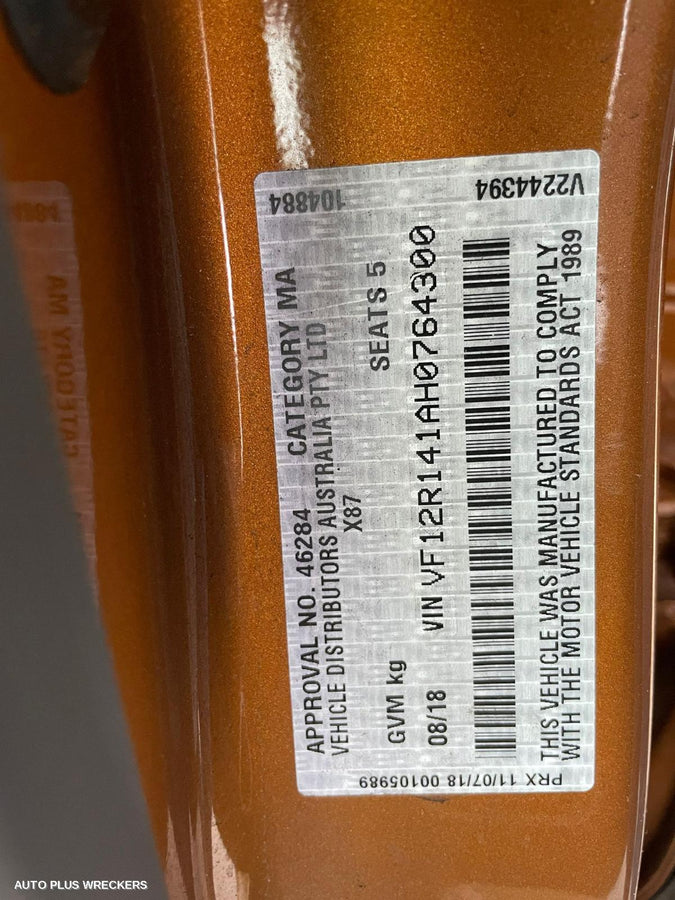 2018 Renault Captur Radio Cd Dvd Sat Tv