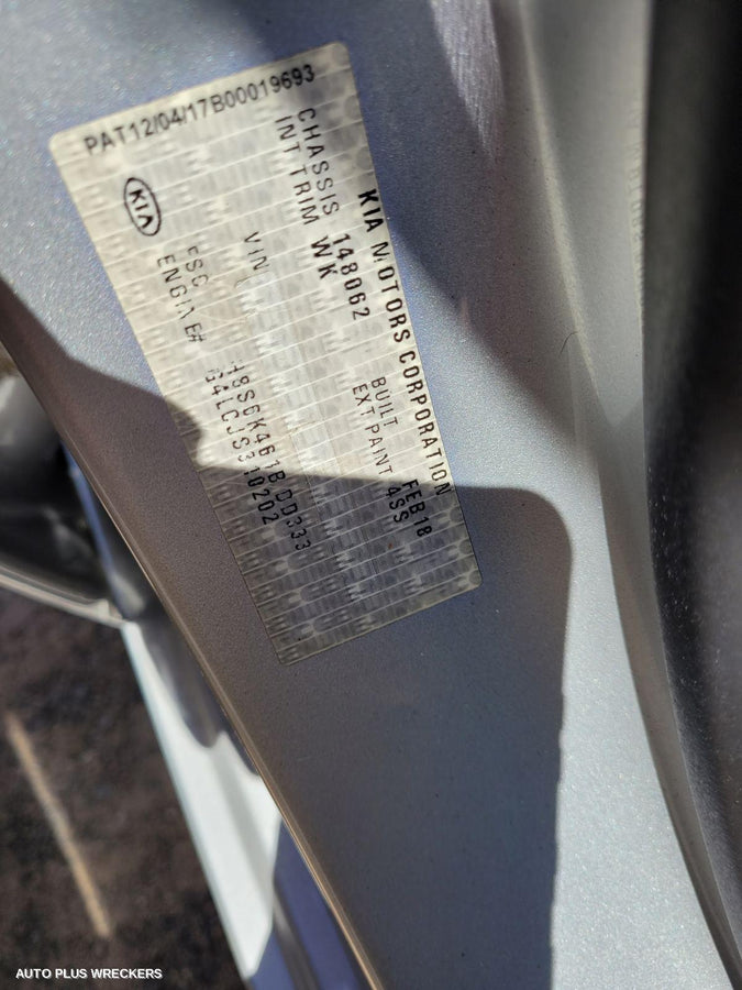 2018 Kia Rio Left Front Door Window