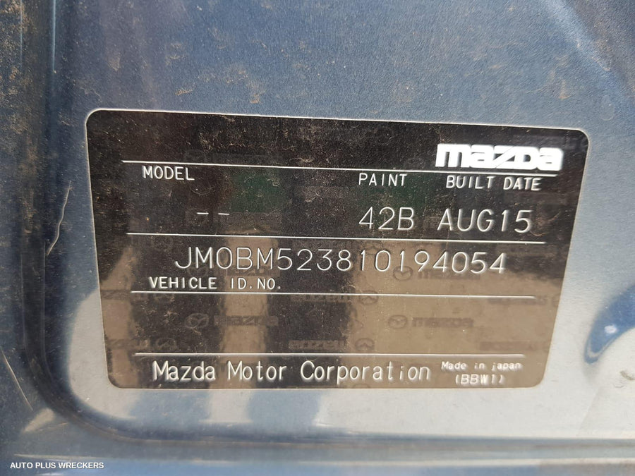 2016 Mazda 3 Left Front Window Reg Motor