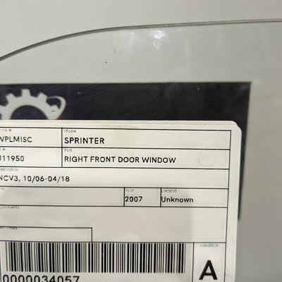 2007 Mercedes Sprinter Right Front Door Window