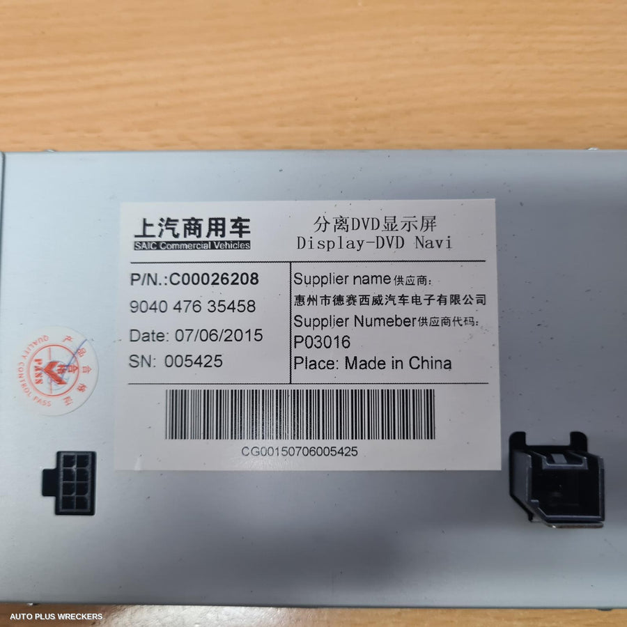 2015-2025 Ldv G10 Radio Cd Dvd Sat Tv