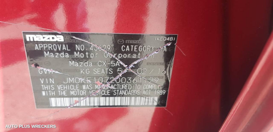 2016 Mazda Cx5 Right Front Door Window