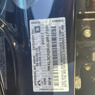 2018 HOLDEN CAPTIVA PWR DR WIND SWITCH