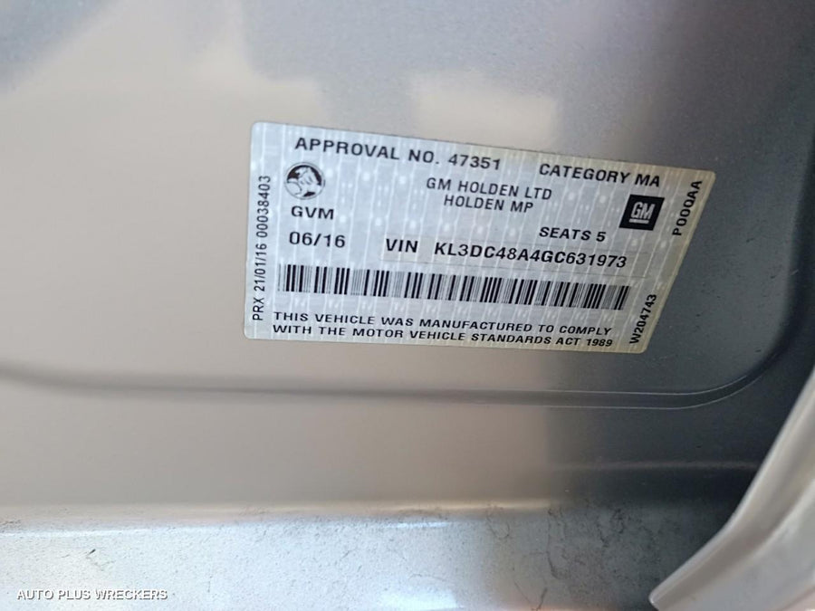 2016 Holden Spark Pwr Dr Wind Switch