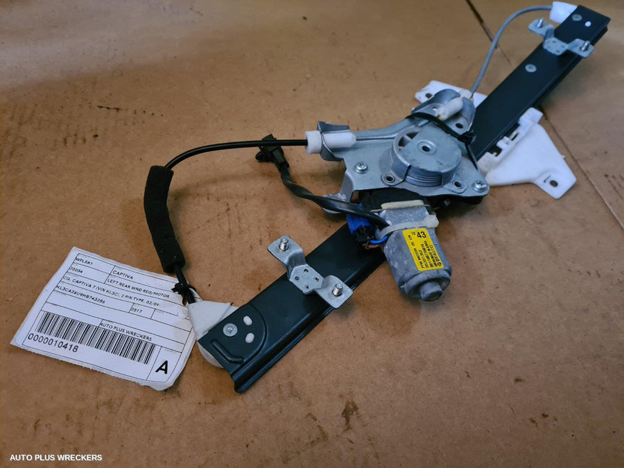 2017 Holden Captiva Left Rear Wnd Reg Motor
