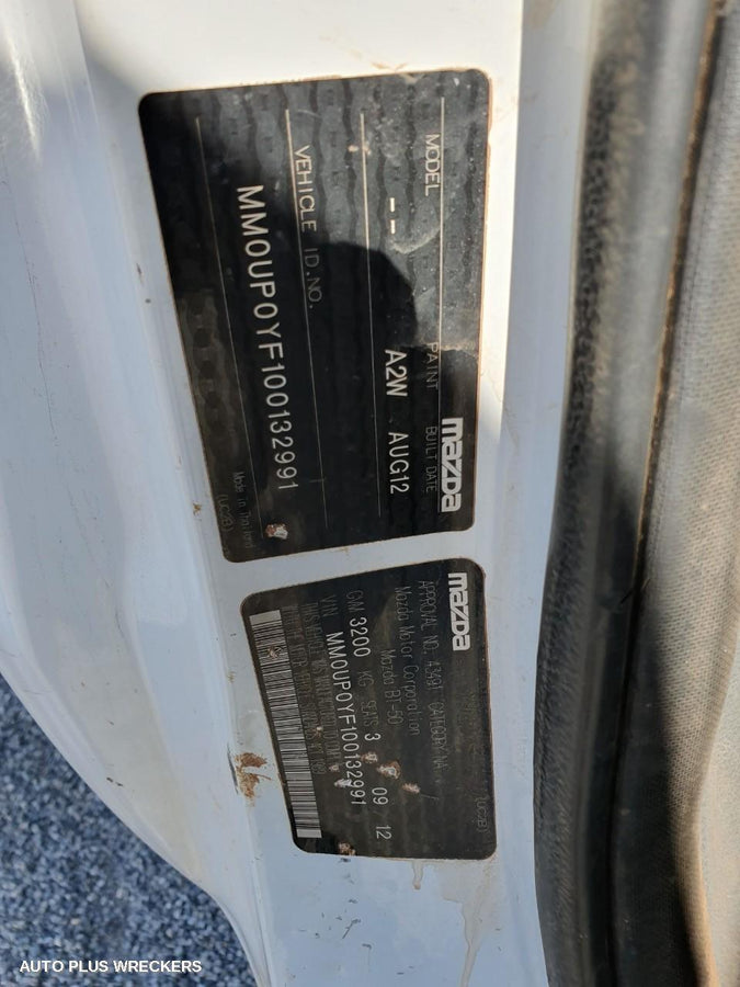 2012 Mazda Bt50 Air Cleaner Box