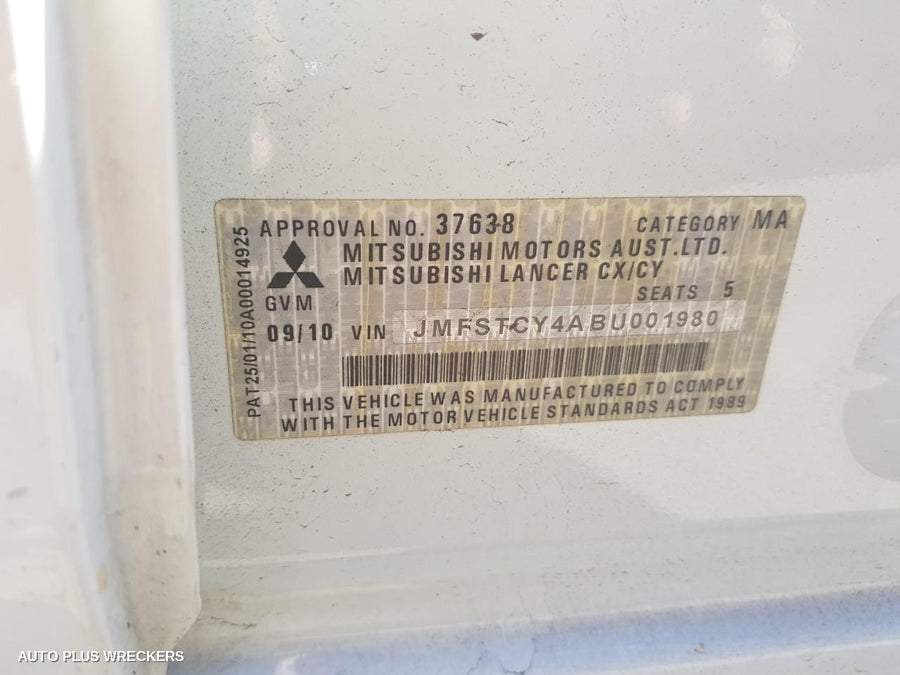 2011 Mitsubishi Lancer Left Door Mirror