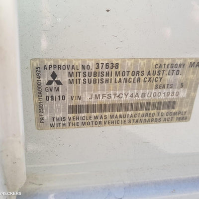 2010 MITSUBISHI LANCER RIGHT FRONT WINDOW REG MOTOR