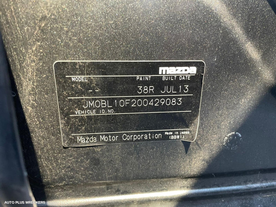 2013 Mazda 3 Left Rear Wnd Reg Motor