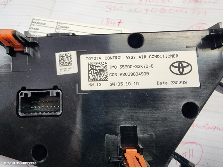 2017-2024 Toyota Camry Heater Ac Controls