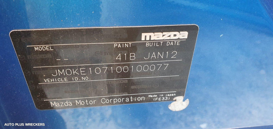 2012 MAZDA CX5 BOOTLID TAILGATE