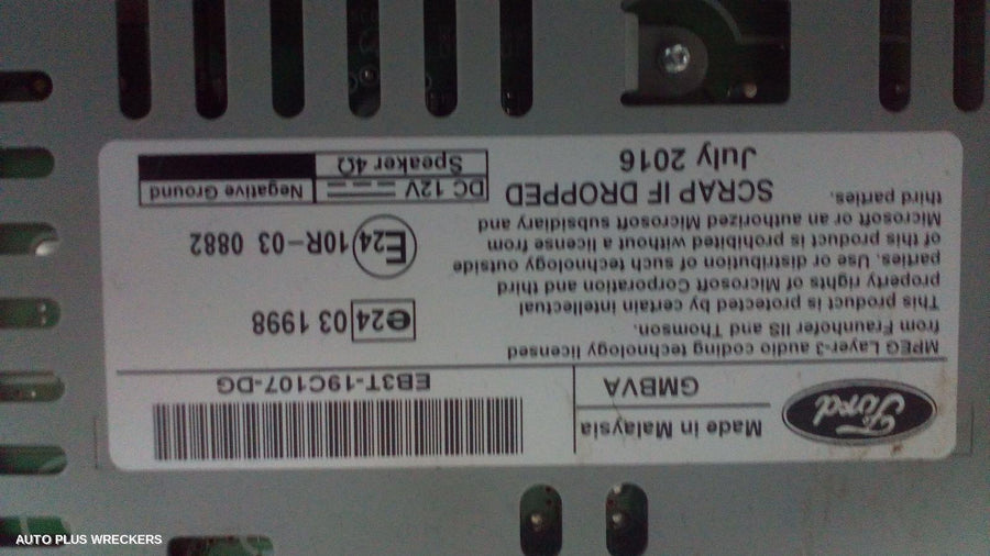 2016 Ford Ranger Radio Cd Dvd Sat Tv