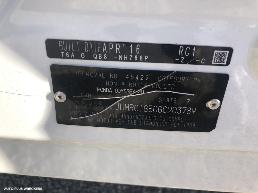 2016 Honda Odyssey Sunvisor